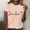 Pink, variant on WXLWZYWL Tunic Tops for Womens Plus Size Short Sleeve Round Neck Graphic Letter Printing Solid Color Tees Tops Casual Summer Loose T Shirt