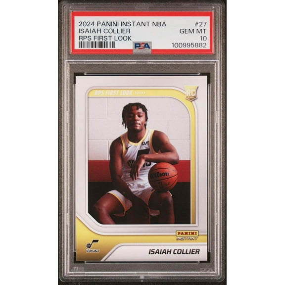 Graded 2024 Panini Instant NBA Isaiah Collier #27 RPS First Look Rookie RC Basketball Card PSA 10 Gem Mint
