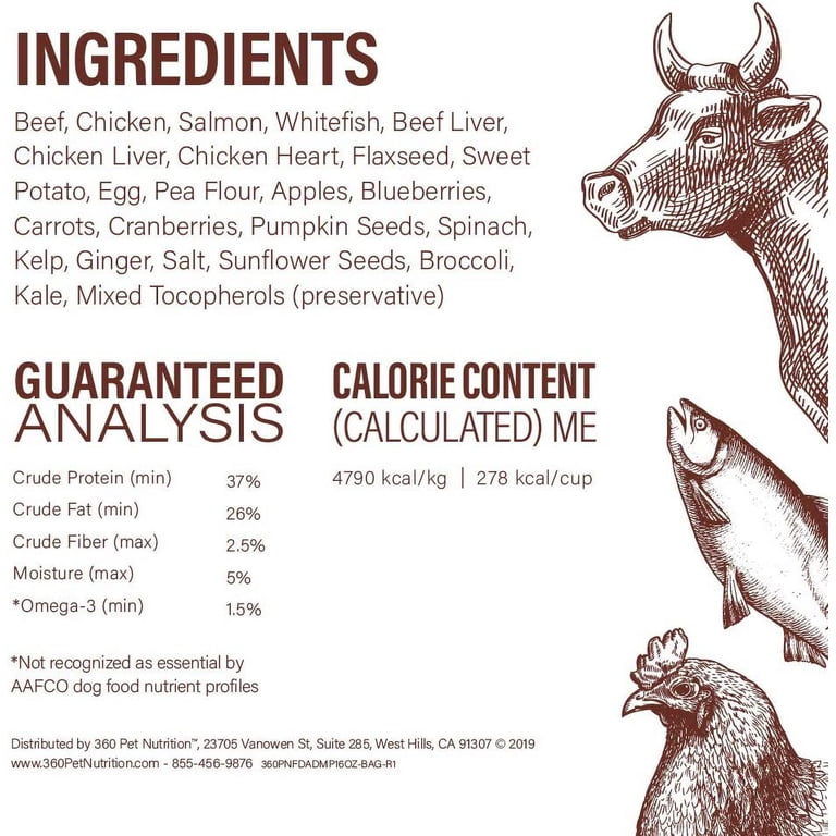 360 Pet Nutrition Freeze Dried Multi-Protein Dog Food, 16 oz photo 4
