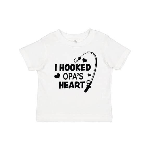 Inktastic I Hooked Opa's Heart with Fishing Rod Boys or Girls Baby T-Shirt
