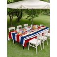 thumbnail image 4 of Outdoor Tablecloth with Umbrella Hole for Patio/Picnic/Party/Camping, Patriotic Gnomes Waterproof Table Cloth Rectangle Table Cover Washable, Independence Freedom Blue Red Striped (54"x 80"), 4 of 9