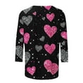 thumbnail image 5 of Htigea Womens Heart Print Shirts Valentines 3/4 Sleeve T-Shirts Plus Size Crewneck Tops Casual Tunic Blouse Valentine's Day Gift Tees for Women 02#Multicolor,XXXXL, 5 of 5