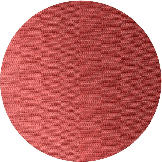 Ahgly Company Tapis Rond Lavable en Machine Intérieur Transitionnel Rouge, 3 Pieds Rond