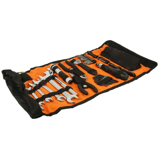 71 Pc Automobile Maintenance Kit - Orange & Black | Phillips Screw Driver Bit, Combination Pliers, Adjustable Spanner, Compact, Lightweight, Torx Screw Driver | Electrical Tool