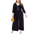 thumbnail image 1 of Taylor Womens Solid Jumpsuit, Blue, Plus Size, 16W, 1 of 1