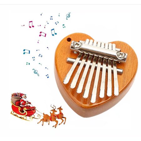 Mini Kalimba Thumb Piano, 8 Keys Finger Piano,Portable Marimba Musical Small Cute Kalimbas, Gift for Girls Kids Adults Heart