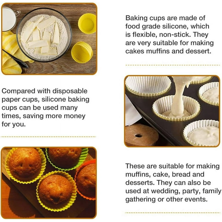 Cheap Baking Cup Reusable Silicone Cupcake Cups Non-stick Heat Resistant  Cake Mold
