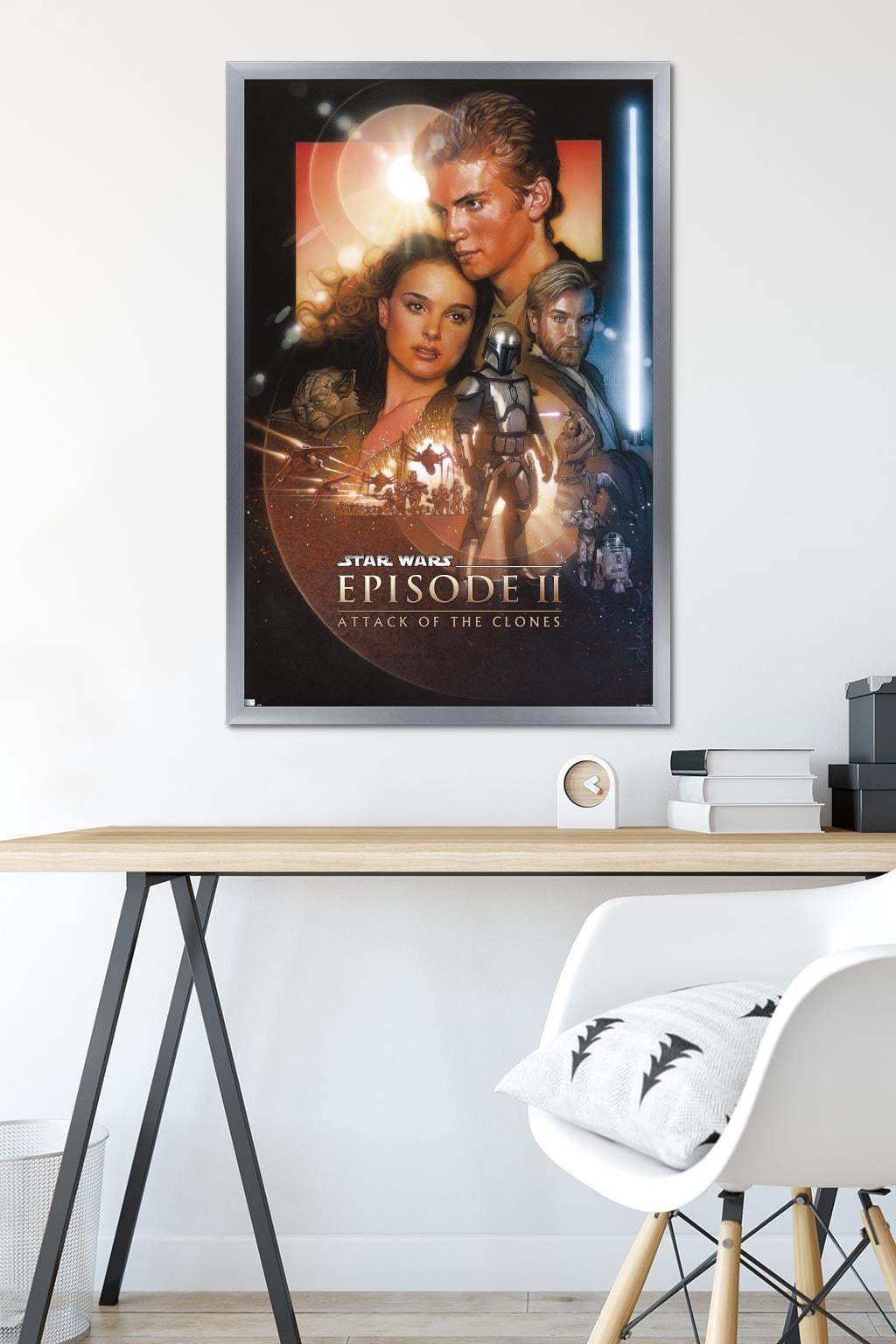 Star Wars: Attack of the Clones - One Sheet (No Billing Block) Wall Poster, 22.375" x 34" Framed