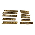 thumbnail image 1 of 12 etiquetas para caja de herramientas. Versátiles y fáciles de instalar. Etiquetas metálicas para cajones, armarios y almacenamiento en garaje. Amarillo, 1 of 8