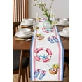 thumbnail image 4 of Summer Beach Table Runner 72 Inches, Ocean Coastal Slippers Stripes Coconut Bed Runner Dresser Scarves Tabletop for Indoor Outdoor Parties/Ceremony/Banquet, 16" x 72", 4 of 8