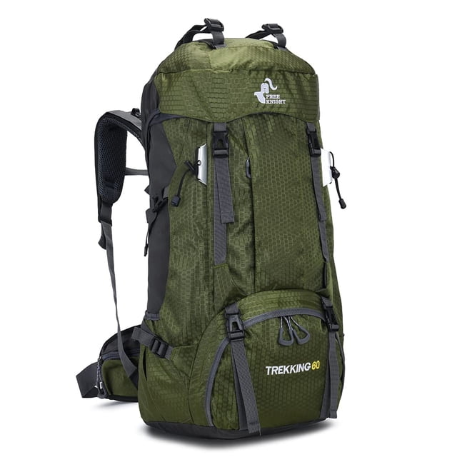 Mochila Bseash Impermeable 60L para Senderismo y Camping con Funda para Lluvia