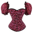 thumbnail image 2 of Elainilye Fashion Body Shaper for Women Red Lip Print Bodysuits Court Gothic Corset Outer Wear Sexy Tight Fitting Shapewear,Red, 2 of 8