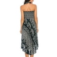 thumbnail image 5 of SWSMCLT Women's Long Skirts Tie Front Skirt Bohemian Summer Dress Gypsy Indian Maxi High Waist Flowy Hippie Boho Elephant Printed Dresses Elastic Waist Black XS-L, 5 of 5