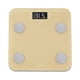 thumbnail image 1 of Báscula digital ELLE con analizador de IMC y 7 indicadores de actividad física, dorada, pantalla LCD, capacidad de 181 kg, plataforma de vidrio templado, 1 of 5