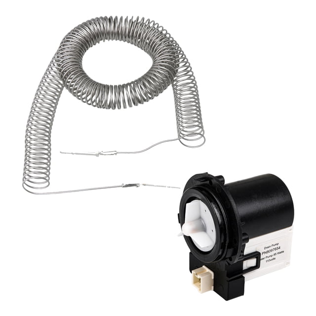 BQLZR Dryer Heating Element Coil & Washer Drain Pump Motor Replacement for Gibson Kit