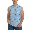thumbnail image 2 of Lsque French Bulldog2 Print Men's Cotton Blend Sleeveless Muscle Shirts (S-3XL)- Moisture Wicking, Odor Protection, UPF 30+,3X-Large, 2 of 8
