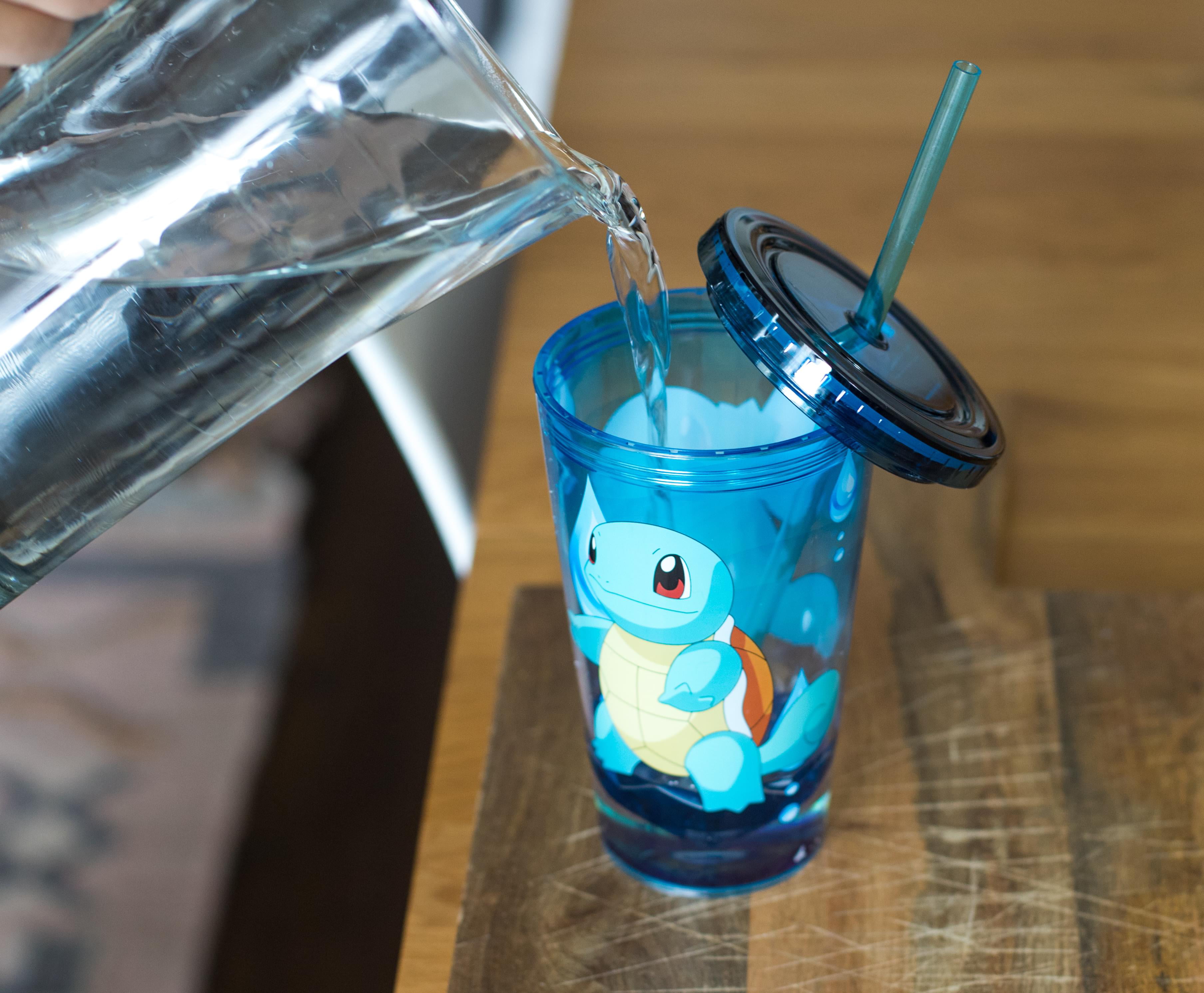 Pokemon Squishmallow Glass Cup + Lid + Straw