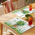 thumbnail image 4 of Happy St. Patrick's Day Placemats Set of 12, Watercolor Spring Green Lucky Shamrock Vase Non-Slip Place Mats Washable Table Mats for Kitchen Dining Table Decorations Indoor/Outdoor, 4 of 9