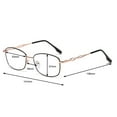 thumbnail image 3 of Women Rectangular Blue Light Blocking Reading Glasses 1.00 Men Metal Black Presbyopic Glasses Readers +1.0, 3 of 7