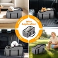 thumbnail image 3 of Gray Deluxe Dog Booster Car Seat for Small Dogs up to 20 lbs Pet Car Bed with Thick Cushion Waterproof Oxford Fabric Safety Leash Anti Slip Base Storage Pocket Portable Travel Seat 45x22x26.5 cm, 3 of 9