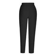 thumbnail image 2 of fheaev Cotton Linen Pants For Women Drawstring Elastic Waist High-Waist Pants Casual Loose Straight Comfy Trousers With Pockets Solid Color Slacks Outing Pants, 2 of 6
