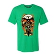 thumbnail image 2 of Wild Bobby, Flaming Motorycle Hell Fire Skull Biker | Mens Fashion Premium Tri Blend T-Shirt, Envy, 2XL, 2 of 4
