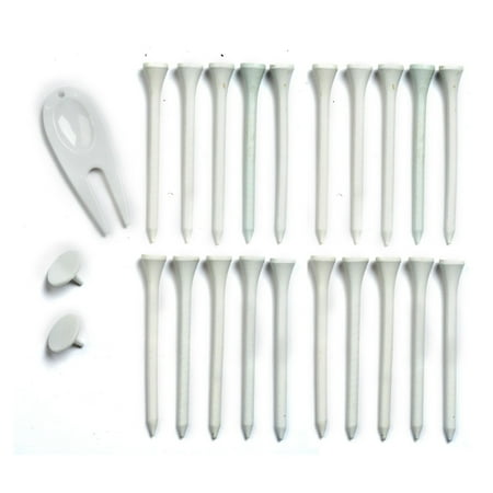 10 x 3 1/4" Golf Combo / Tournament Packs - 20 Tees, 2 Ball Markers, 1 Divot Tool Per Pack