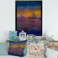 thumbnail image 3 of Designart 'Evening Fishing Near The Traditional Windmill' Nautical & Coastal Framed Art Print, 3 of 4