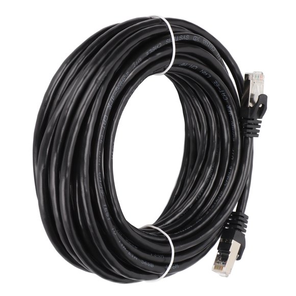Cat6 Ethernet Cable10ft To 100ft, 10Gbps High Speed LAN Networks Cable With RJ 45 Connector, Black Flat Internet Cable For PCs, Servers, Printers, Routers