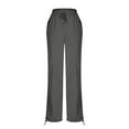 thumbnail image 6 of Women's Athletic Pants Waterproof Lightweight Elastic Waist Hiking Pants Solid Color Outdoor Joggers Trousers with Pockets Dark Gray S, 6 of 8