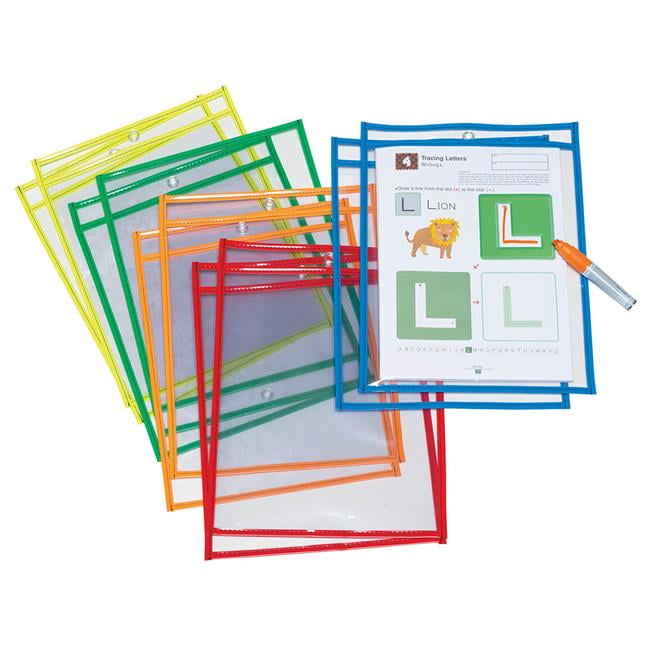 Pacon PACAC9869 Dry Erase Pockets 10 Assorted Color