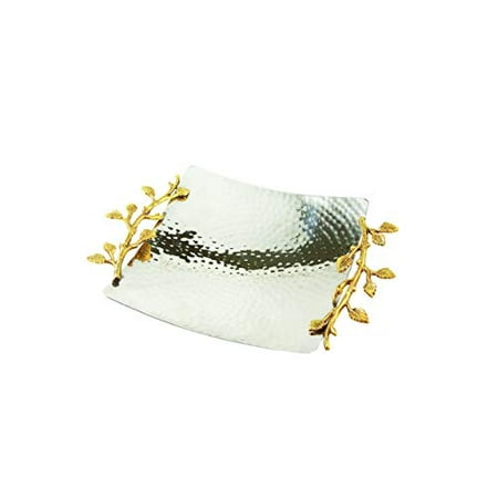

Elegance Golden Vine Hammered Square Tray 8 Gold/Silver 8