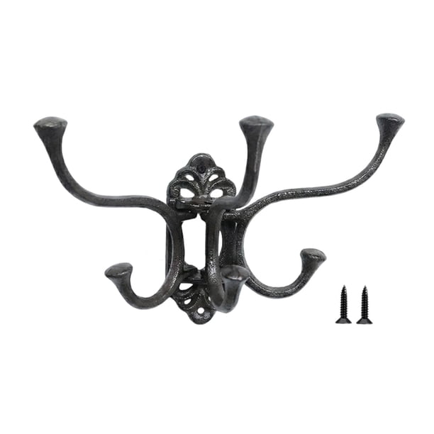 Ganchos de pared de metal negro para colgar sombreros, chaquetas, bolsos, organizadores, toallas, percheros y perchas.