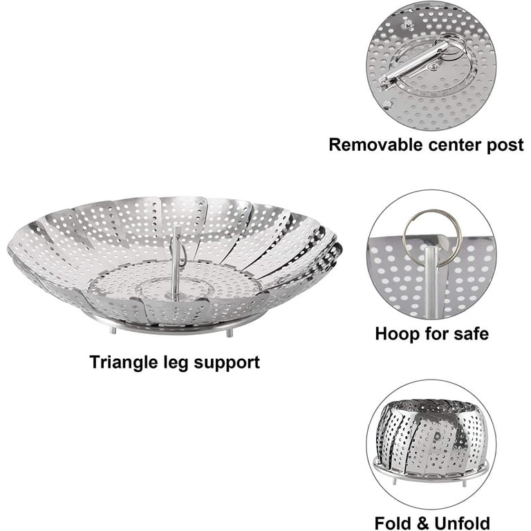 Steamer Basket Stainless Steel Instant Pot Accessories For Food And  Vegetable, Premium Expandable Steam Basket To Fit Various Size Pots Medium  Free Sh