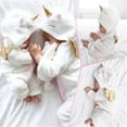 thumbnail image 4 of Newborn Baby Girl 3D Angel Wings Hooded Romper Jumpsuit Outfit Toddler Kid Pajamas Footies Playsuit, 4 of 10