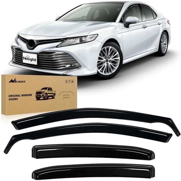 Nilight in Channel Window Rain Guards for Toyota Camry 2018 2019 2020 2021 2022 2023 2024 Vent Window Visors, Window Deflectors-4PCS