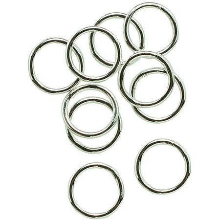 Plated Silver Metal Findings Closed Jump Ring, 6mm, 28pk