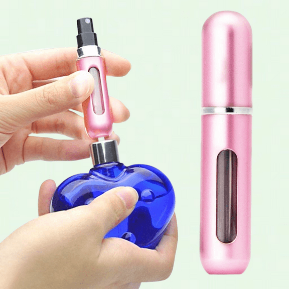 6ml Refillable Mini Travel Atomizer Spray Bottle for Fragrance and On-the-Go (Pink)
