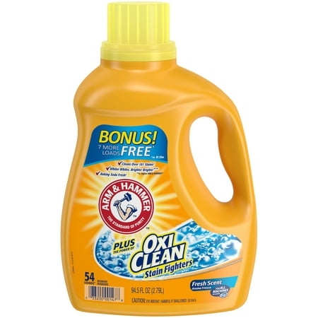 Arm & Hammer Plus OxiClean Fresh Scent Liquid Laundry Detergent, 94.5 fl (Best Detergent For Stinky Workout Clothes)
