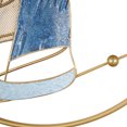 thumbnail image 5 of DecMode Blue Metal Sail Boat Wall Decor with Gold Circle Frames and Shimmer Details, 5 of 6