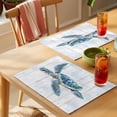 thumbnail image 4 of Blue Coastal Turtle Placemats Set of 4 Sea Nautical Beach Ocean Vintage Place Mats Indoor Wipeable Table Mats Washable Cloth Dining Table Placemats for Kitchen Holiday Party Home Decor 13x19 Inch, 4 of 9
