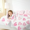 thumbnail image 5 of Manfei Graffiti Heart Print Bedding Comforter Set,Cartoon Pattern Twin Comforter Sets,White Pink Ombre Bedding Set For Princess,Ultra Soft Home Decor Reversible,2 Pieces, 5 of 9