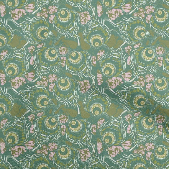 oneOone Cotton Poplin Twill Dusty Teal Green Fabric African Sewing Material Print Fabric By The Yard 56 Inch Wide