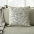 thumbnail image 4 of Nourison Natural Leather Hide Met.Squares Piecewor White/Silver Decorative Throw Pillow , 20" x 20", 4 of 5