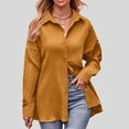 thumbnail image 2 of Timegard Long Sleeve Tops for Women Button down Shirts Solid Color Lightweight Fall Loose Work Blouse, 2 of 3