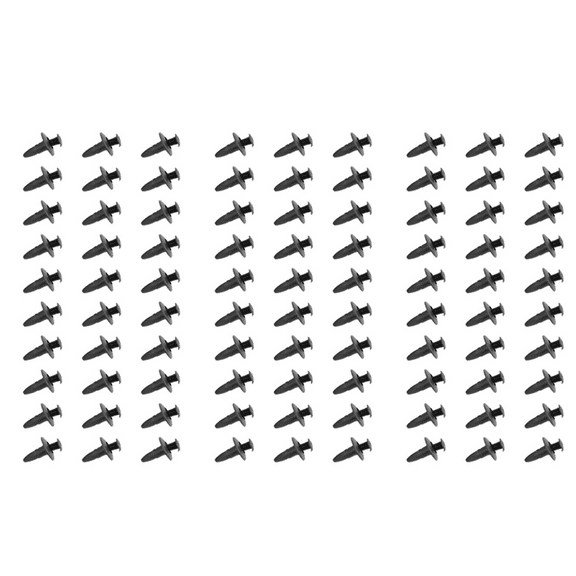 6mm Hole Dia Black Plastic Rivets Fastener Bumper Push 90pcs