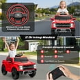thumbnail image 5 of Licensed Ford Raptor F150 12V Kids Electric Car Ride On Toy, Battery Powered Ride on Truck with Remote Control, Lights, Music, 3 Speeds, 4 Wheel Suspension Ride on Car for 3-5 Year Boys Girls, Red, 5 of 9