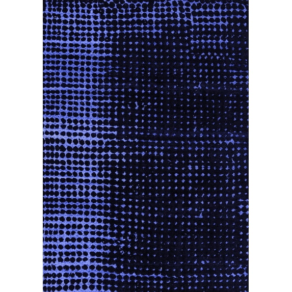 Ahgly Company Indoor Rectangle Abstract Blue Modern Area Rugs, 7' x 10'