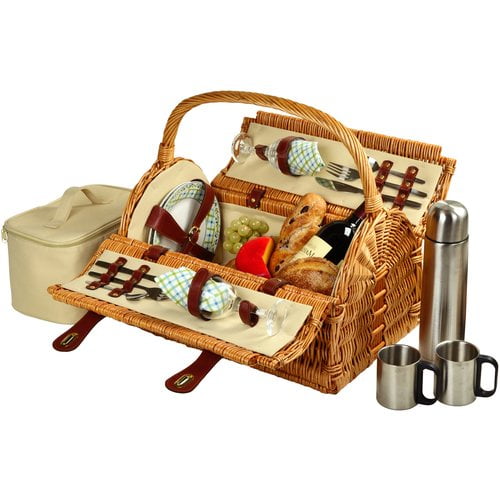Picnic At Ascot Sussex Picnic Basket with Coffee Flask for Two