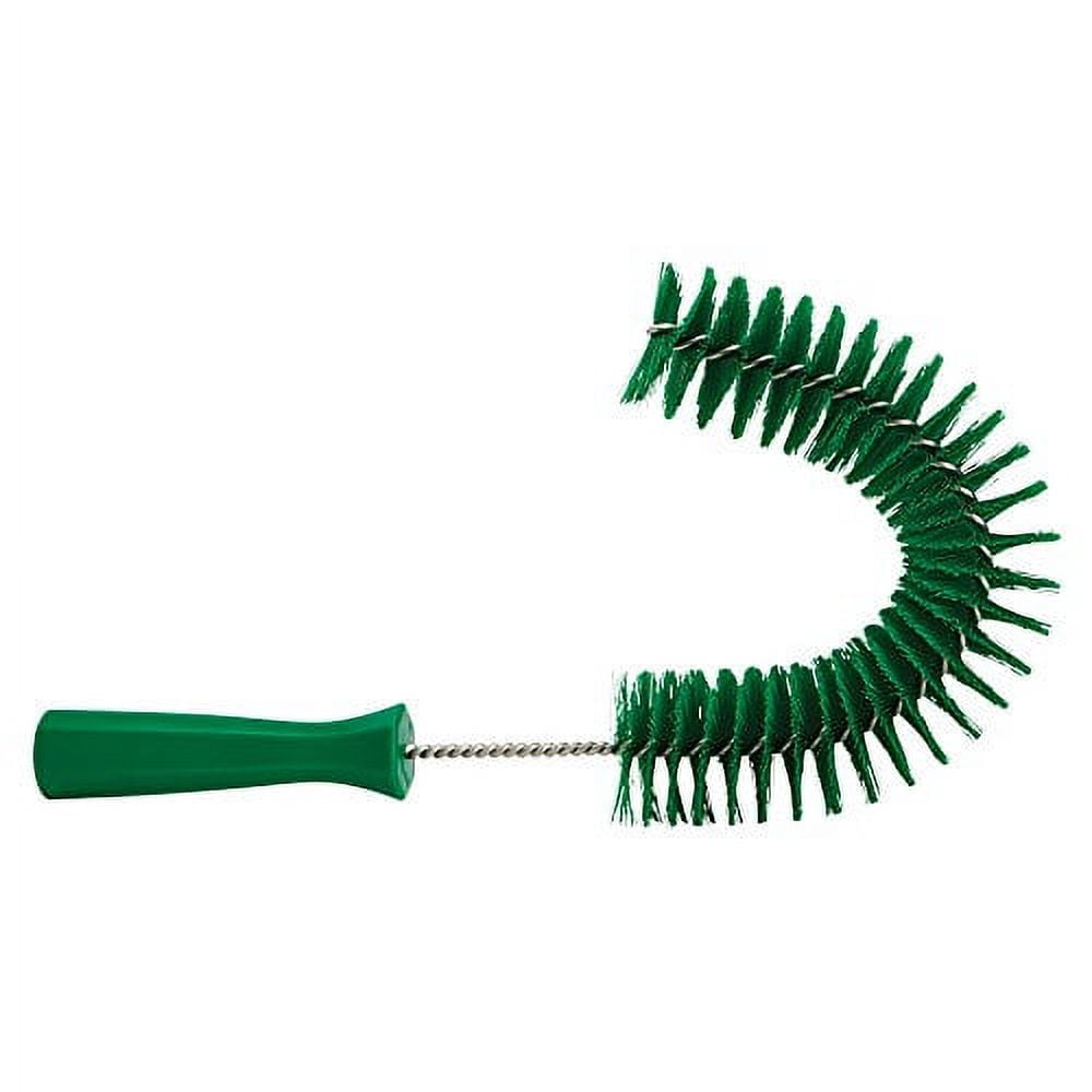 Vikan 53722 Hook Brush - 14.17-Inch Curved BPA-Free Pipe, Tube, and Gutter Cleaner, Compatible with Vikan Extension Poles, Green CA1